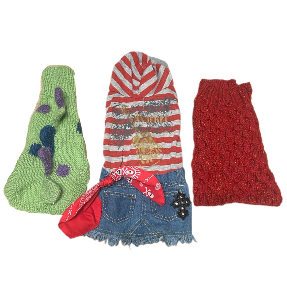 Dog Sweater Set stylish cute good for XS extra small , dino , knit , streetwear